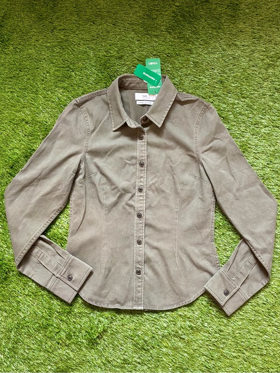 twik Tops - twik Olive Green Button-Front Shirt